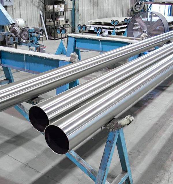Nickel Pipes manufactured in a factory