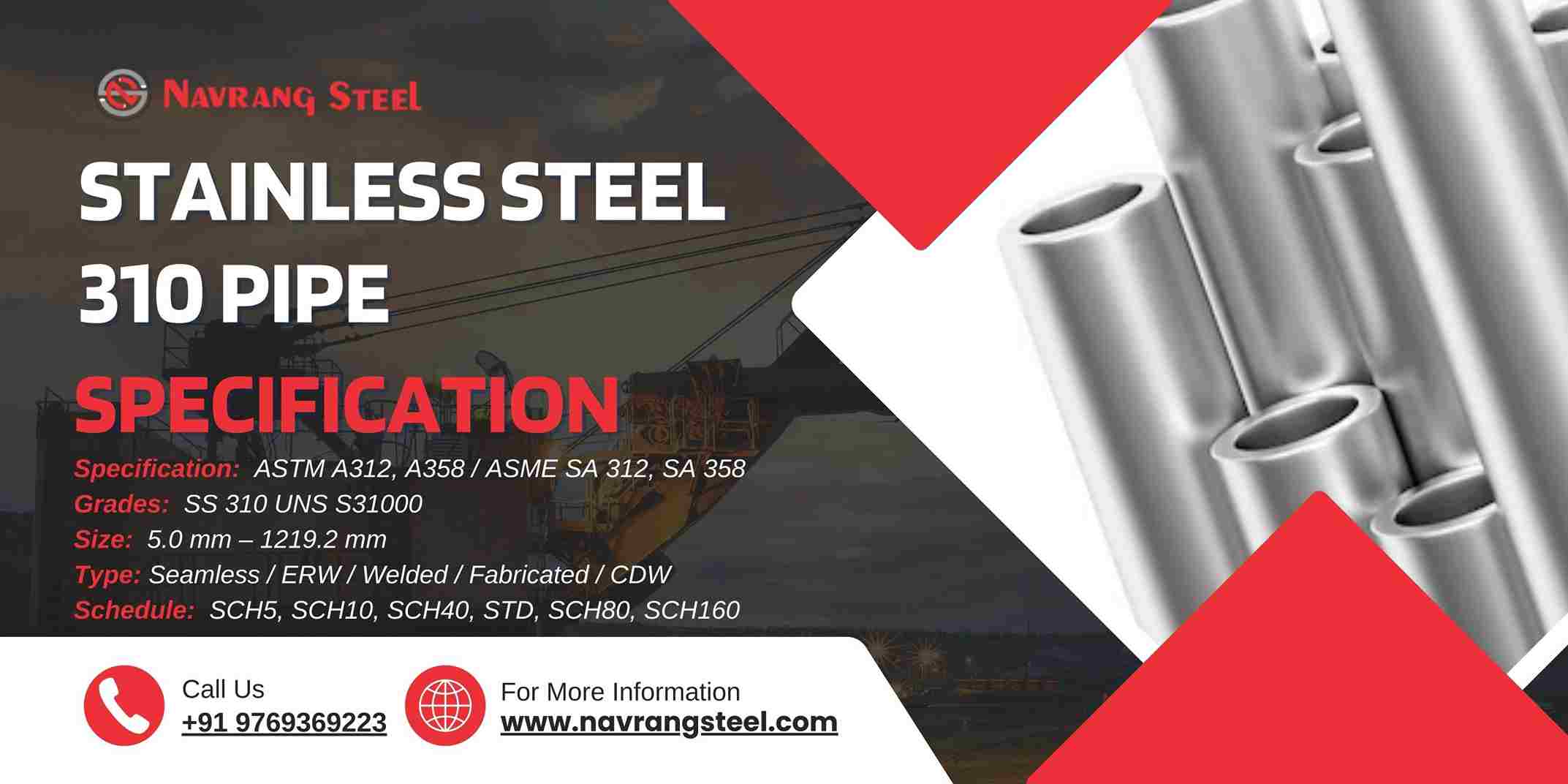Specification of Stainless Steel 310 Pipes (1)